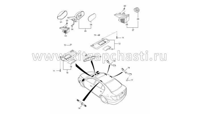 Солнцезащитный козырек правый FAW Besturn B50 FA0169270A80